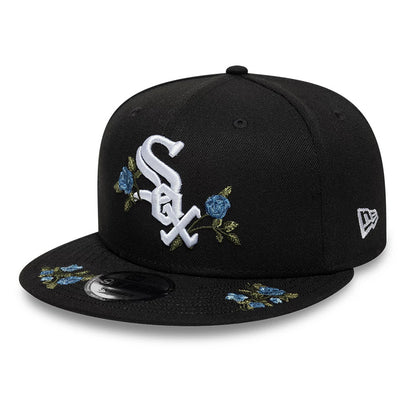 Pictured is this MLB Floral Chicago White Sox 9FIFTY Snapback cap in black. 1