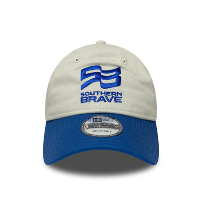 Pictured is this The Hundred 2026 Southern Brave 9TWENTY Adjustable cap in light beige. 2