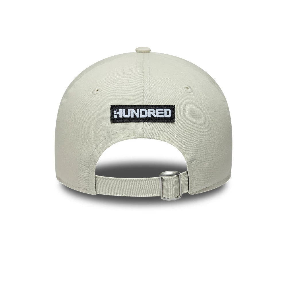 Pictured is this The Hundred 2026 Southern Brave 9TWENTY Adjustable cap in light beige & blue. 4