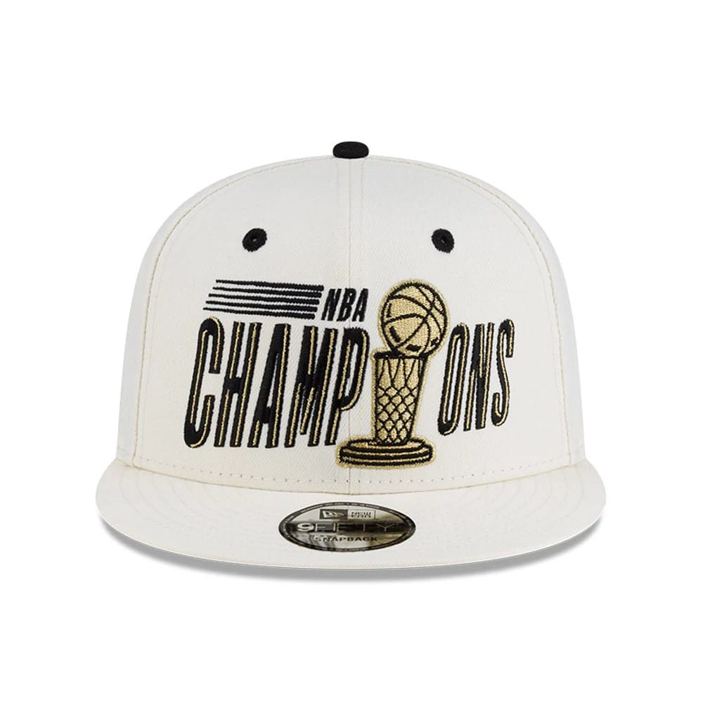 Pictured is this NBA Finals Parade 2026 New York Knicks 9FIFTY Snapback cap in white. 3