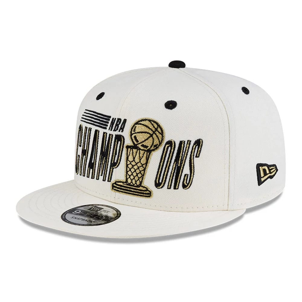 Pictured is this NBA Finals Parade 2026 New York Knicks 9FIFTY Snapback cap in white. 4