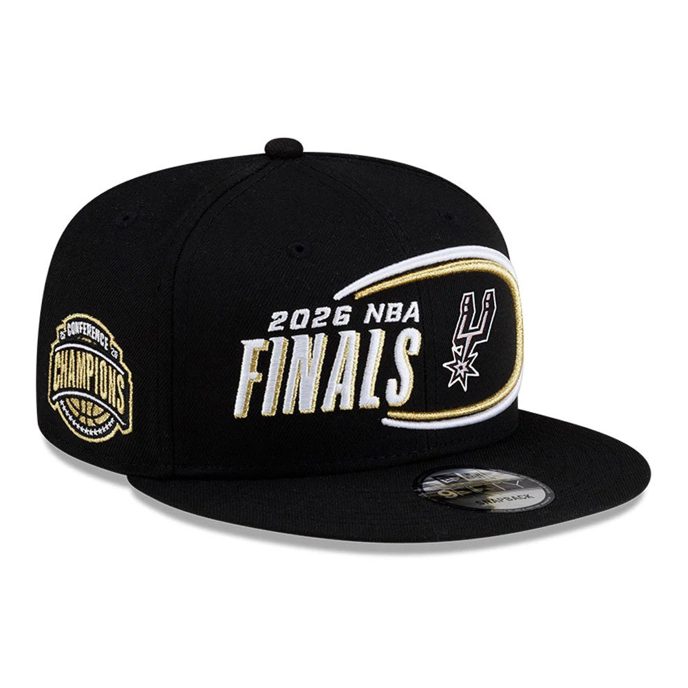 Pictured is this NBA Finals 2026 San Antonio Spurs 9FIFTY Snapback cap in black. 1