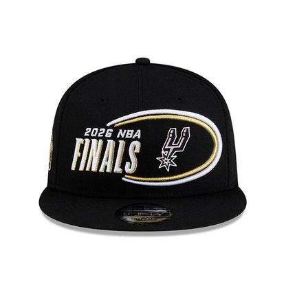 Pictured is this NBA Finals 2026 San Antonio Spurs 9FIFTY Snapback cap in black. 3