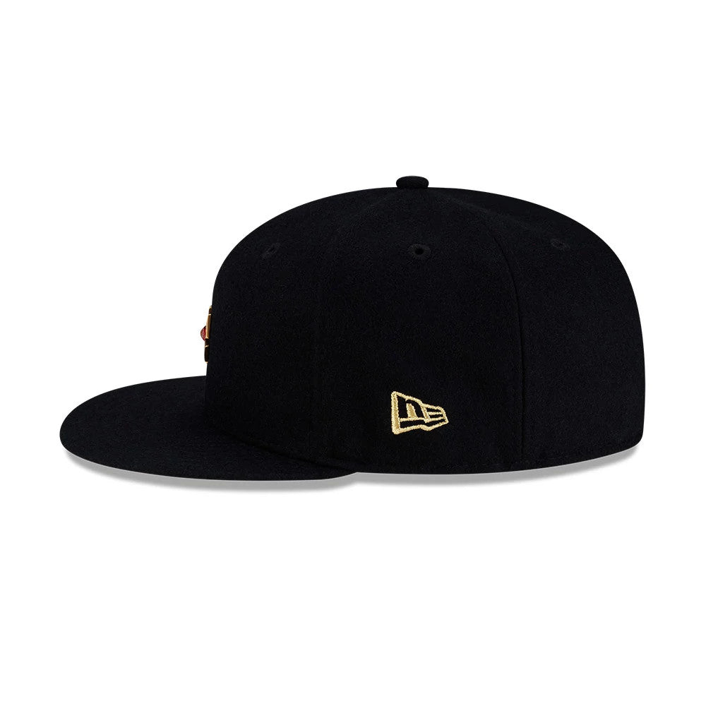 Pictured is this New Era X J Balvin & Ryan Castro Omerta New Era 59FIFTY Fitted cap in black. 6