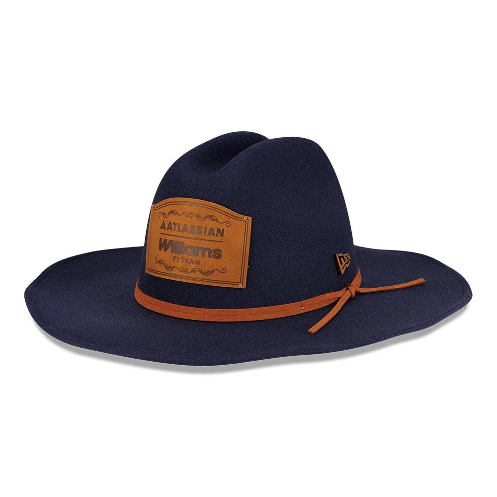 Pictured is this Williams Austin Race Special Wide Brim Fedora Cowboy hat in navy. 1