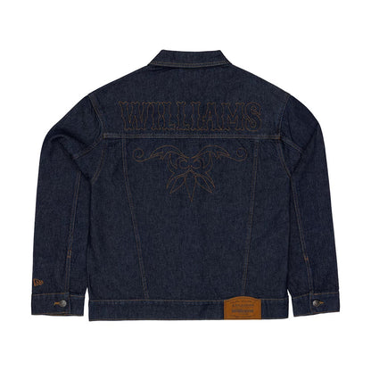 The model is wearing this Williams Austin Race Special Denim Jacket in blue. 3