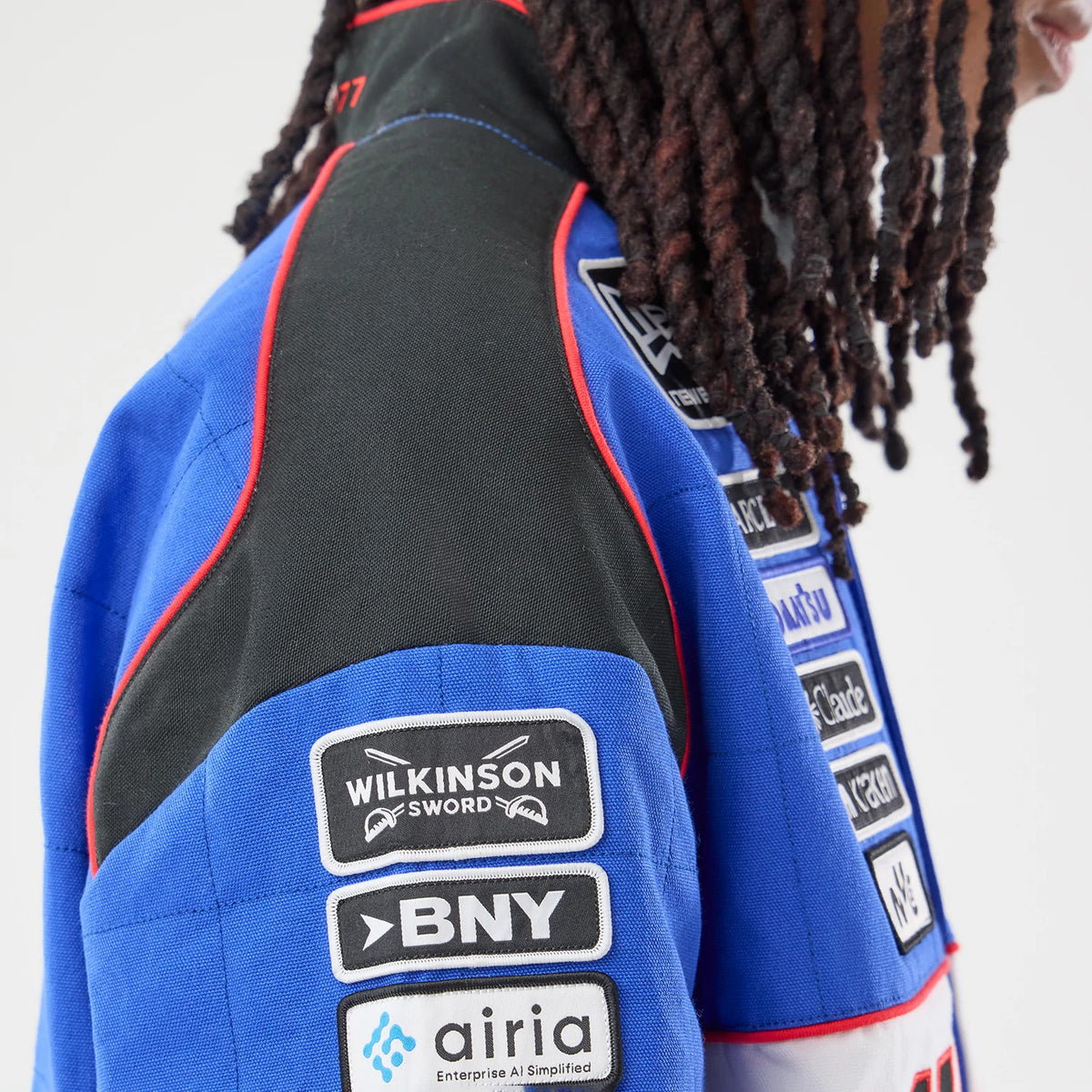 The model is wearing this Williams Vegas Race Special Jacket in black. 3