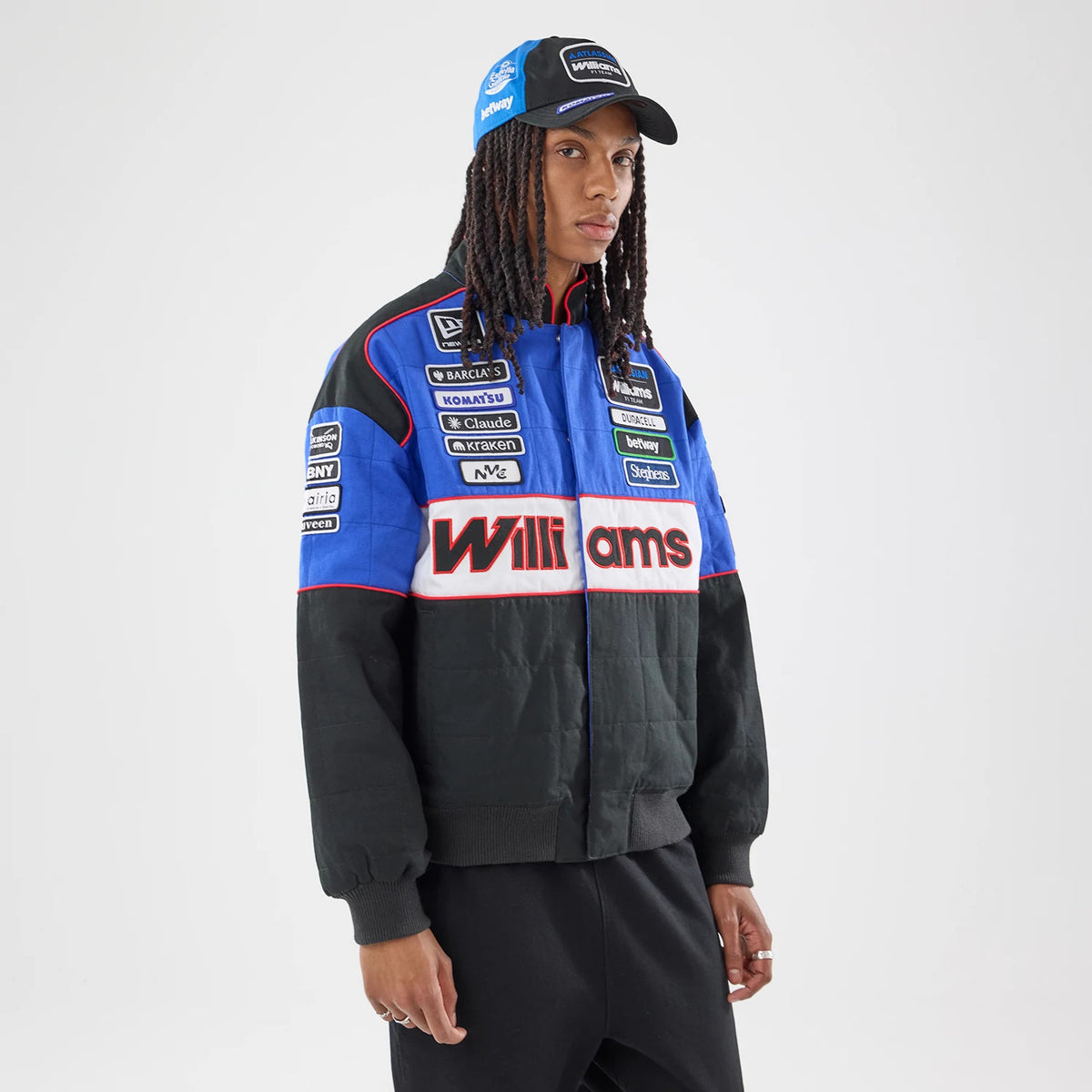 The model is wearing this Williams Vegas Race Special Jacket in black. 10