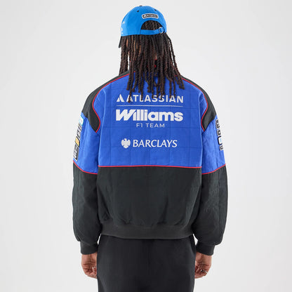 The model is wearing this Williams Vegas Race Special Jacket in black. 2