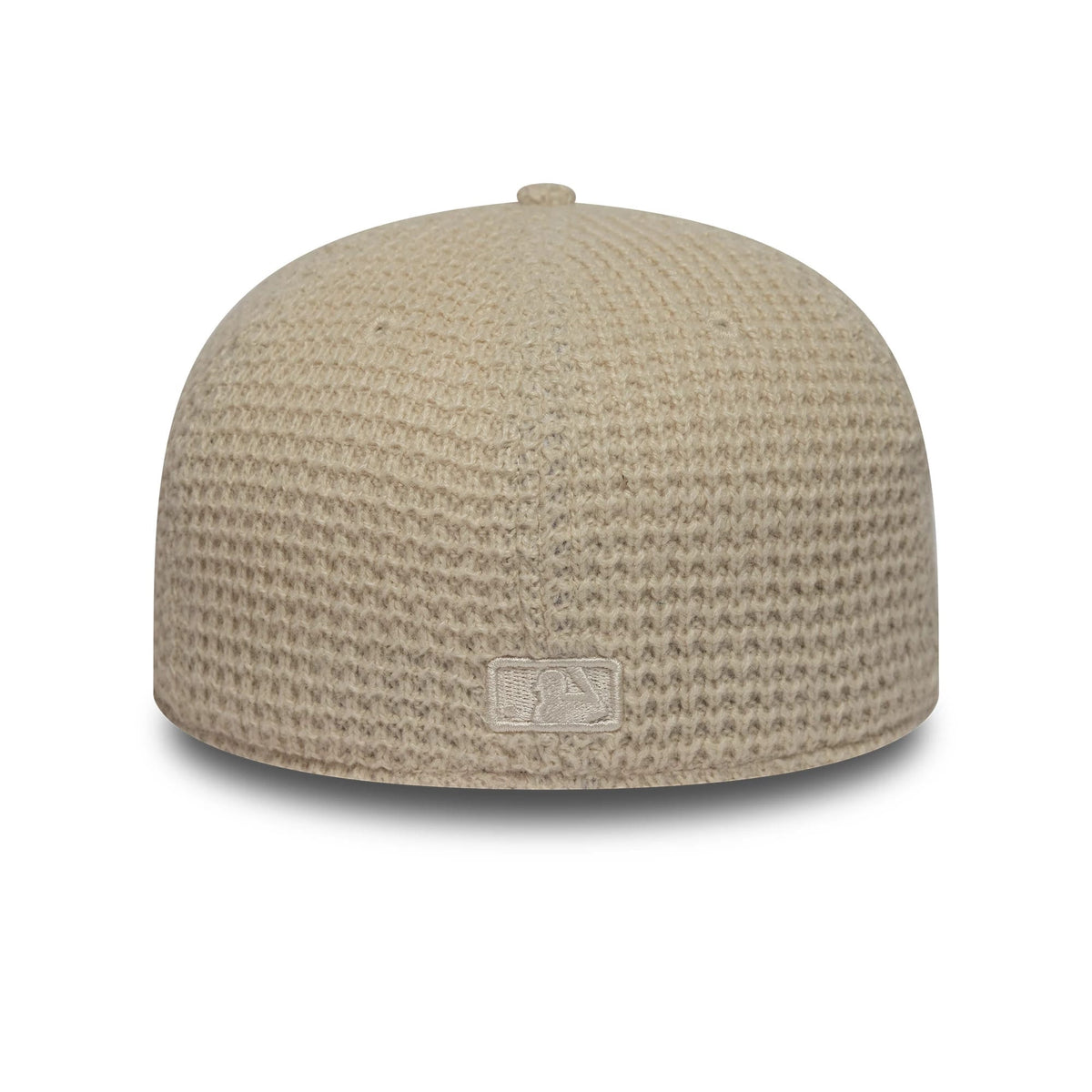 Pictured is this MLB Knitted New York Yankees 59FIFTY Fitted cap in light beige. 6