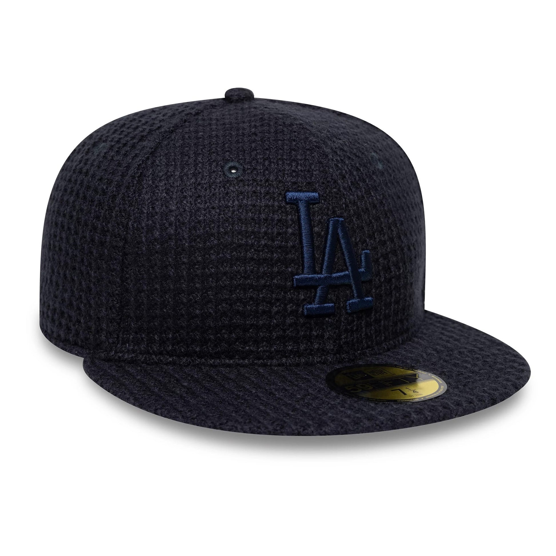 Pictured is this MLB Knitted LA Dodgers 59FIFTY Fitted cap in black. 3