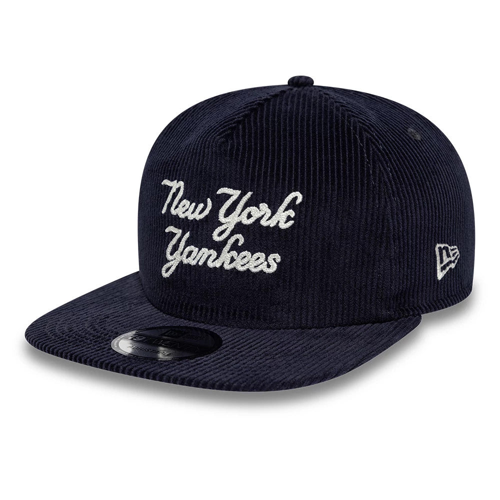 Pictured is this MLB Script Cord New York Yankees 19TWENTY cap in navy. 1