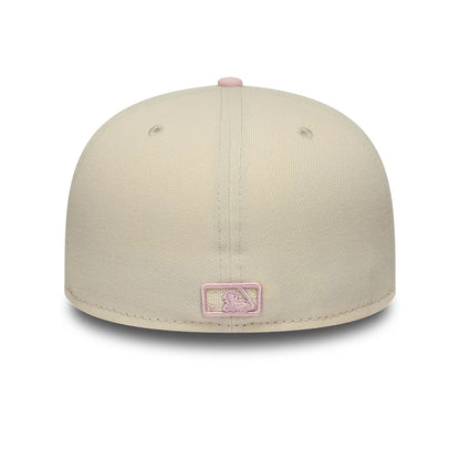 Pictured is this MLB League Essential LA Dodgers 59FIFTY Fitted cap in cream & pink. 6