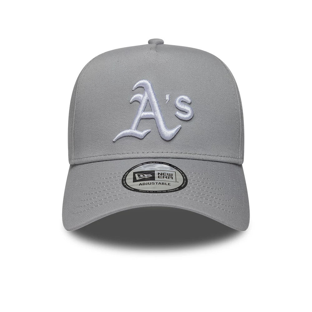 Pictured is this MLB League Essential Athletics 9FORTY E-Frame cap in grey. 2