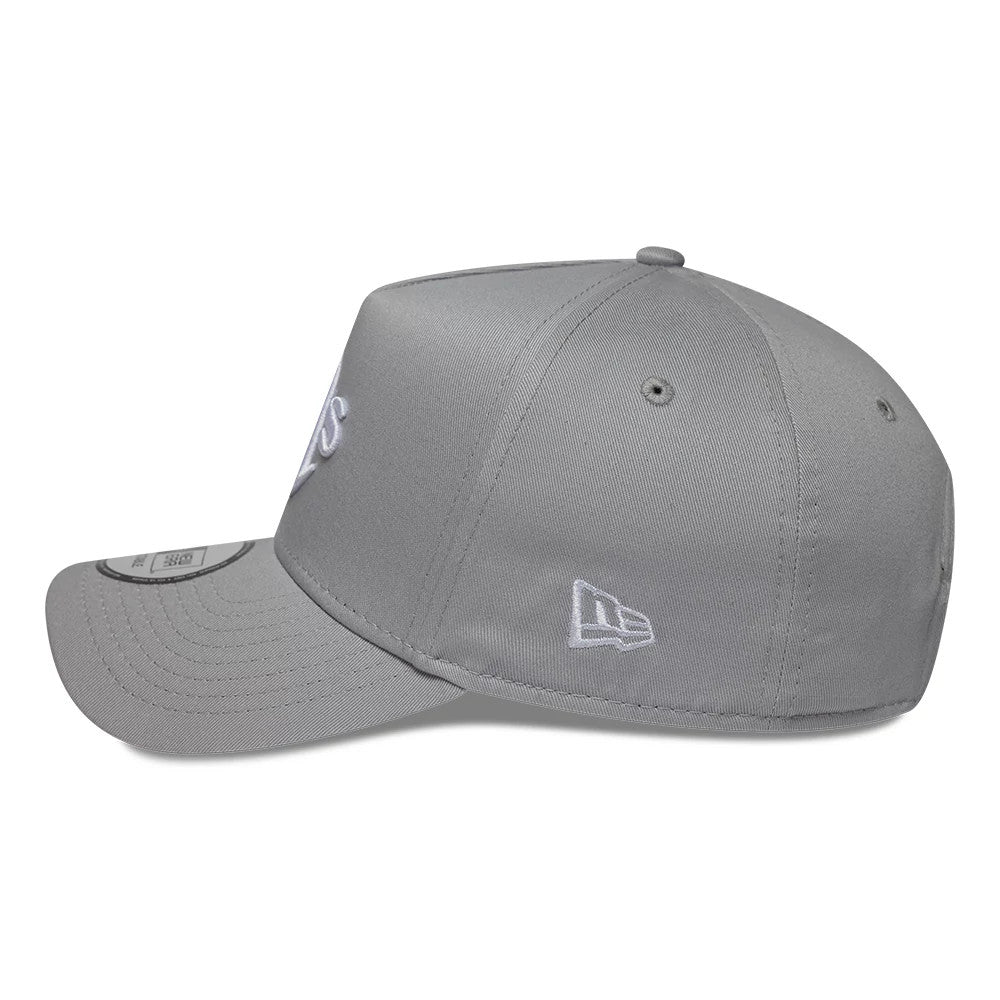 Pictured is this MLB League Essential Athletics 9FORTY E-Frame cap in grey. 4