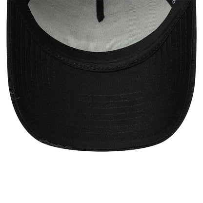 Pictured is this New Era Gem Distressed New Era 9FORTY E-Frame cap in black. 7