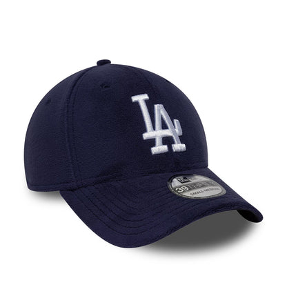 Pictured is this MLB Fleece LA Dodgers 39THIRTY Stretch Fit cap in navy. 3