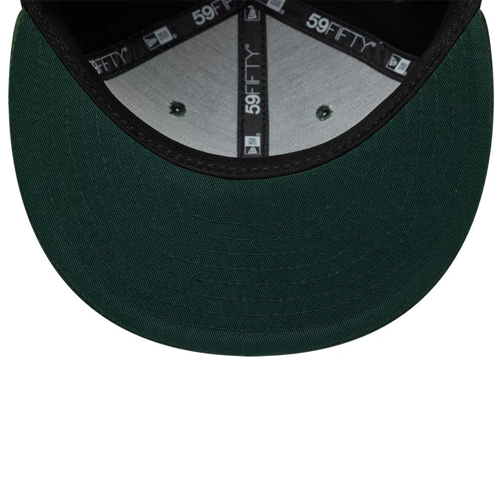 Pictured is this New Era Satin Diamante New Era 59FIFTY Fitted cap in dark green. 7