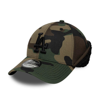 Pictured is this MLB LA Dodgers 39THIRTY Downflap Stretch Fit cap in black. 1