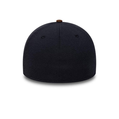 Pictured is this MLB Faux Suede New York Mets 39THIRTY Stretch Fit cap in navy & brown. 6