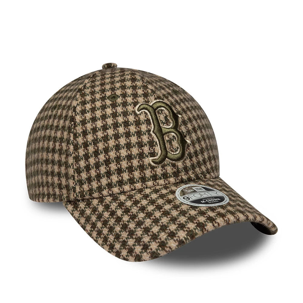 Pictured is this Womens MLB Houndstooth Boston Red Sox 9FORTY M-Crown cap in green. 3