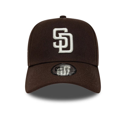 Pictured is this MLB Mythical Icon San Diego Padres 9FORTY E-Frame cap in dark brown. 3