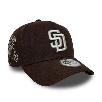 Pictured is this MLB Mythical Icon San Diego Padres 9FORTY E-Frame cap in dark brown. 1