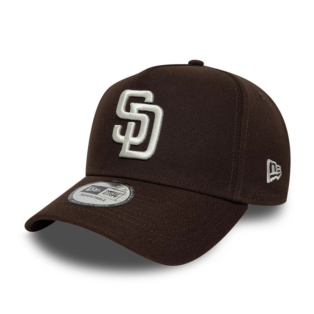 Pictured is this MLB Mythical Icon San Diego Padres 9FORTY E-Frame cap in dark brown. 4