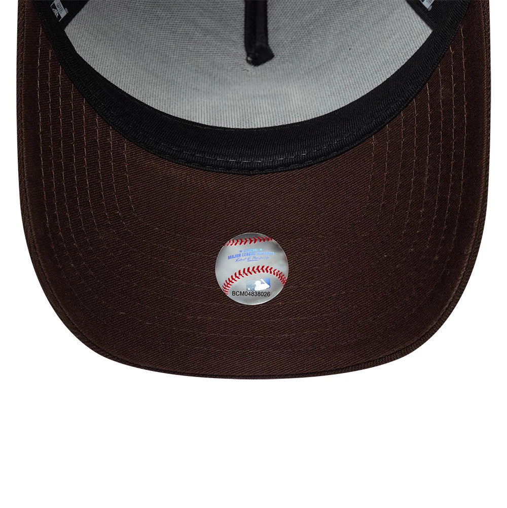 Pictured is this MLB Mythical Icon San Diego Padres 9FORTY E-Frame cap in dark brown. 7