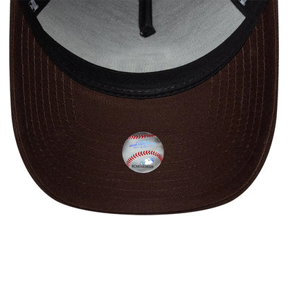 Pictured is this MLB Mythical Icon San Diego Padres 9FORTY E-Frame cap in dark brown. 7