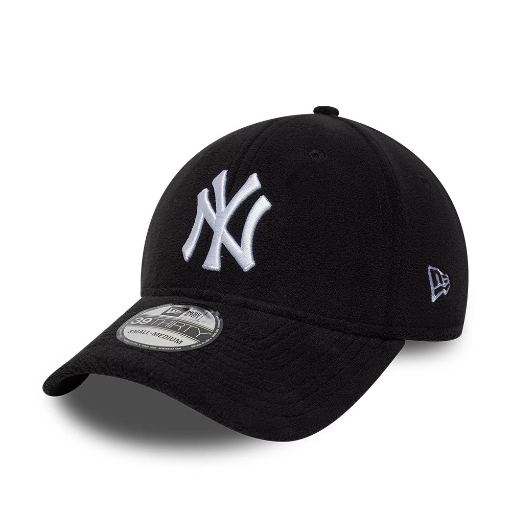 Pictured is this MLB Fleece New York Yankees 39THIRTY Stretch Fit cap in black. 1