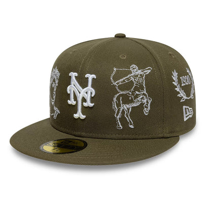 Pictured is this MLB Mythical New York Mets 59FIFTY Fitted cap in green. 1