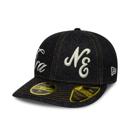 Pictured is this New Era Denim Low Profile 59FIFTY Fitted cap in black. 1