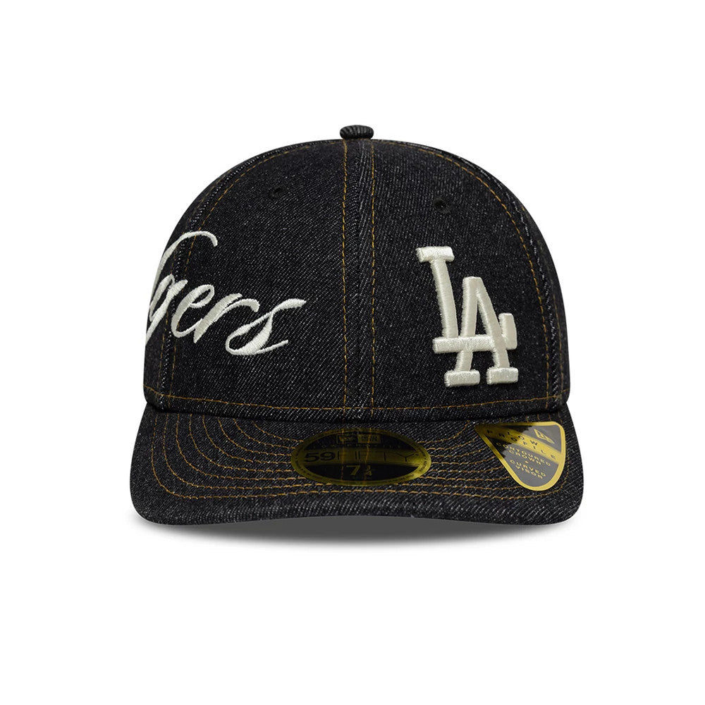 Pictured is this MLB Denim LA Dodgers Low Profile 59FIFTY Fitted cap in black. 5