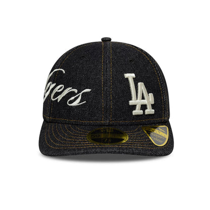 Pictured is this MLB Denim LA Dodgers Low Profile 59FIFTY Fitted cap in black. 5