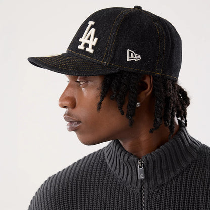 Pictured is this MLB Denim LA Dodgers Low Profile 59FIFTY Fitted cap in black. 4