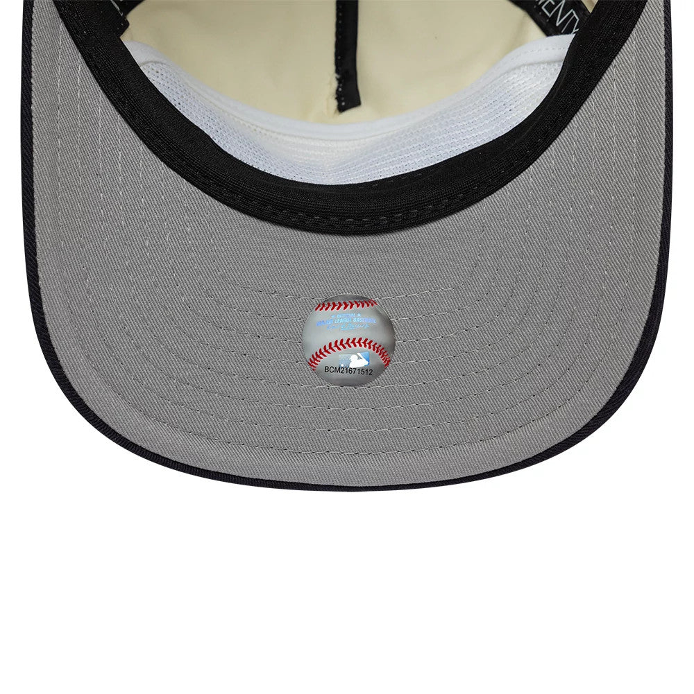 Pictured is this MLB Script New York Yankees 19TWENTY cap in cream & navy. 2