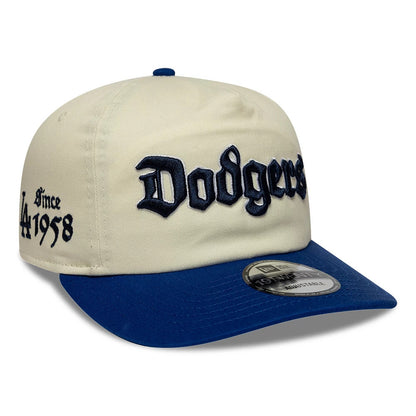 Pictured is this MLB Script LA Dodgers 19TWENTY cap in cream & blue. 1