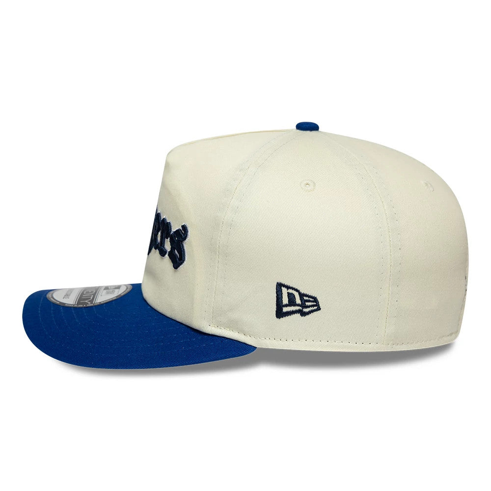 Pictured is this MLB Script LA Dodgers 19TWENTY cap in cream & blue. 6