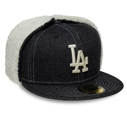 Pictured is this MLB Denim LA Dodgers Dogear 59FIFTY Fitted cap in black. 4