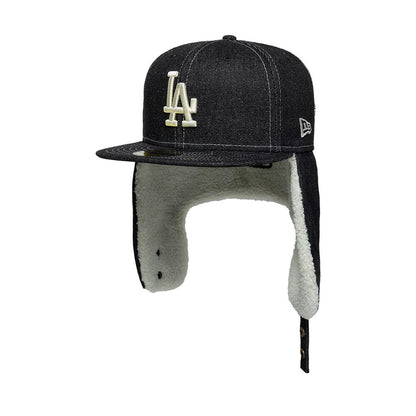 Pictured is this MLB Denim LA Dodgers Dogear 59FIFTY Fitted cap in black. 7