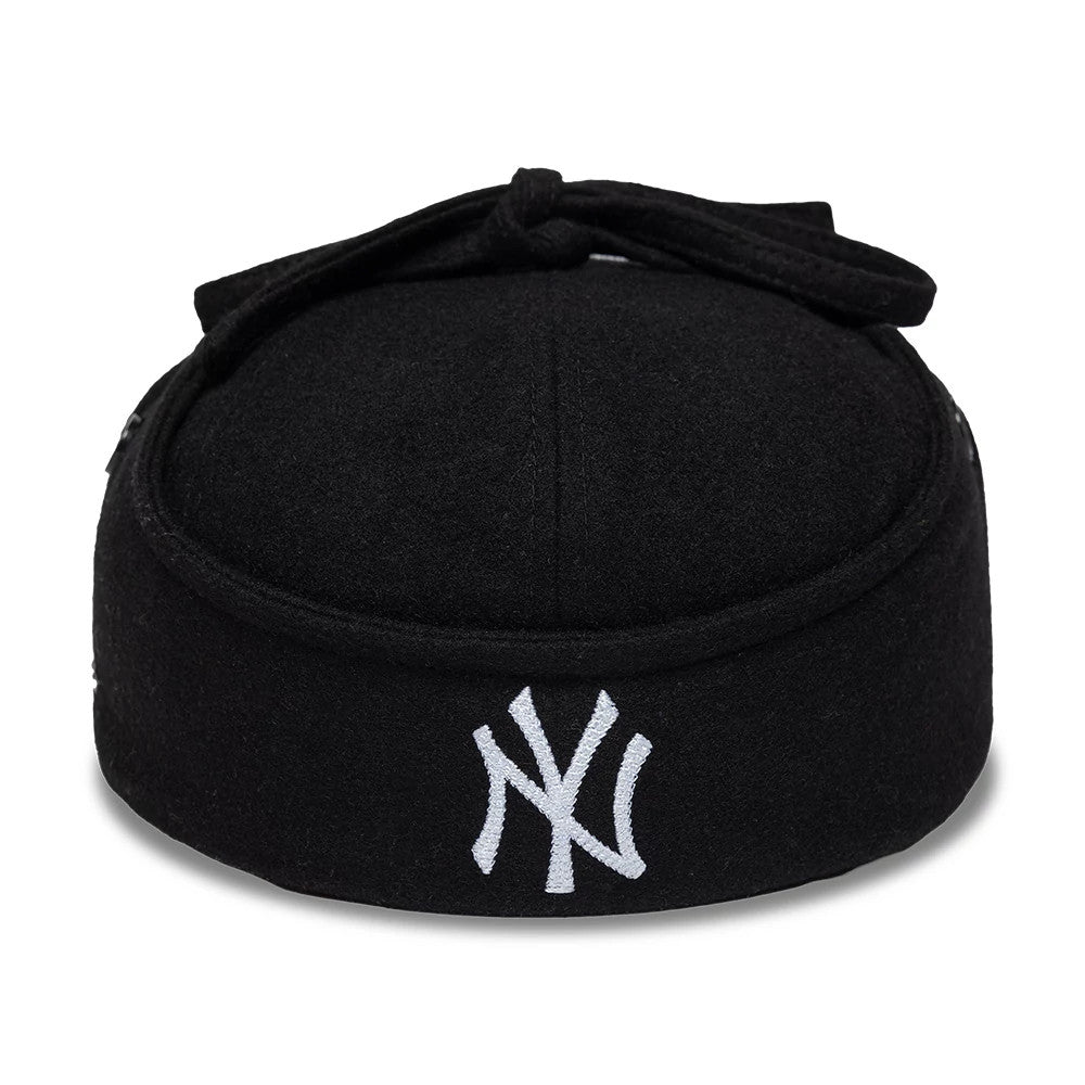 Pictured is this MLB Wool New York Yankees Downflap Driver cap in black. 5