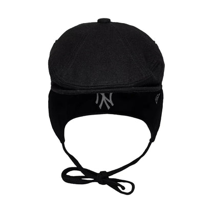 Pictured is this MLB Wool New York Yankees Downflap Driver cap in black. 3