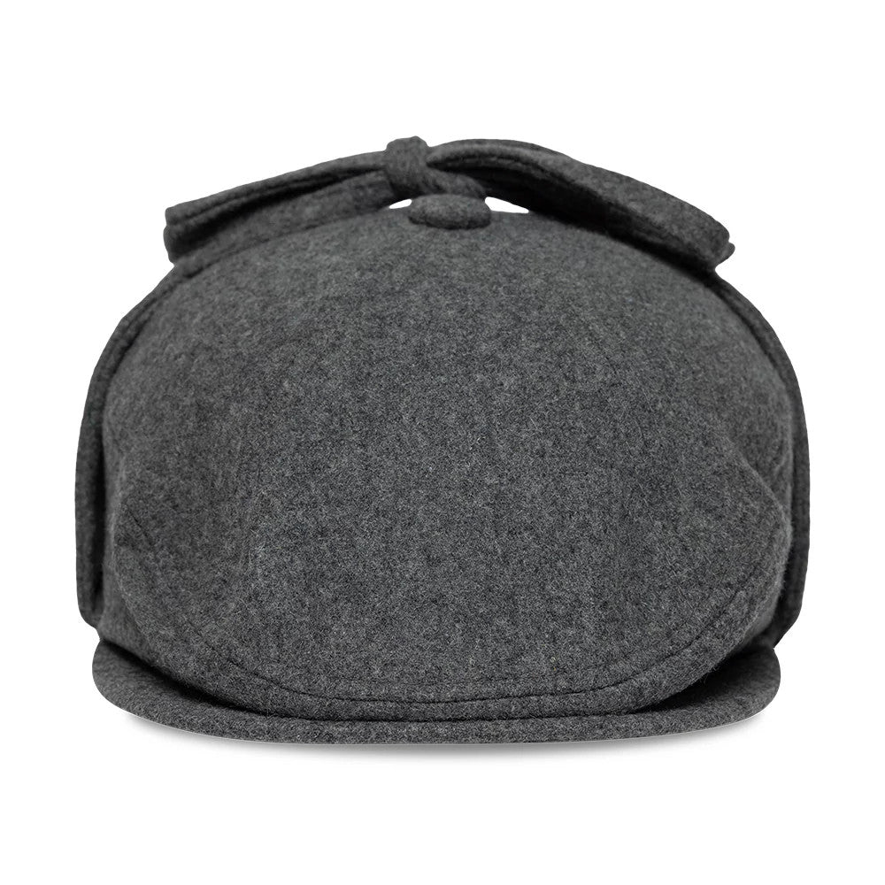 Pictured is this MLB Wool LA Dodgers Downflap Driver cap in grey. 3