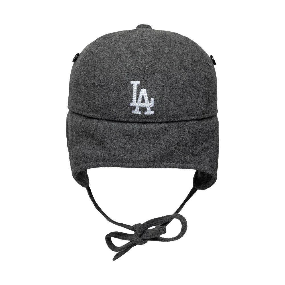 Pictured is this MLB Wool LA Dodgers Downflap Driver cap in grey. 8