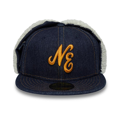 Pictured is this New Era Denim Dogear 59FIFTY Fitted cap in navy. 3