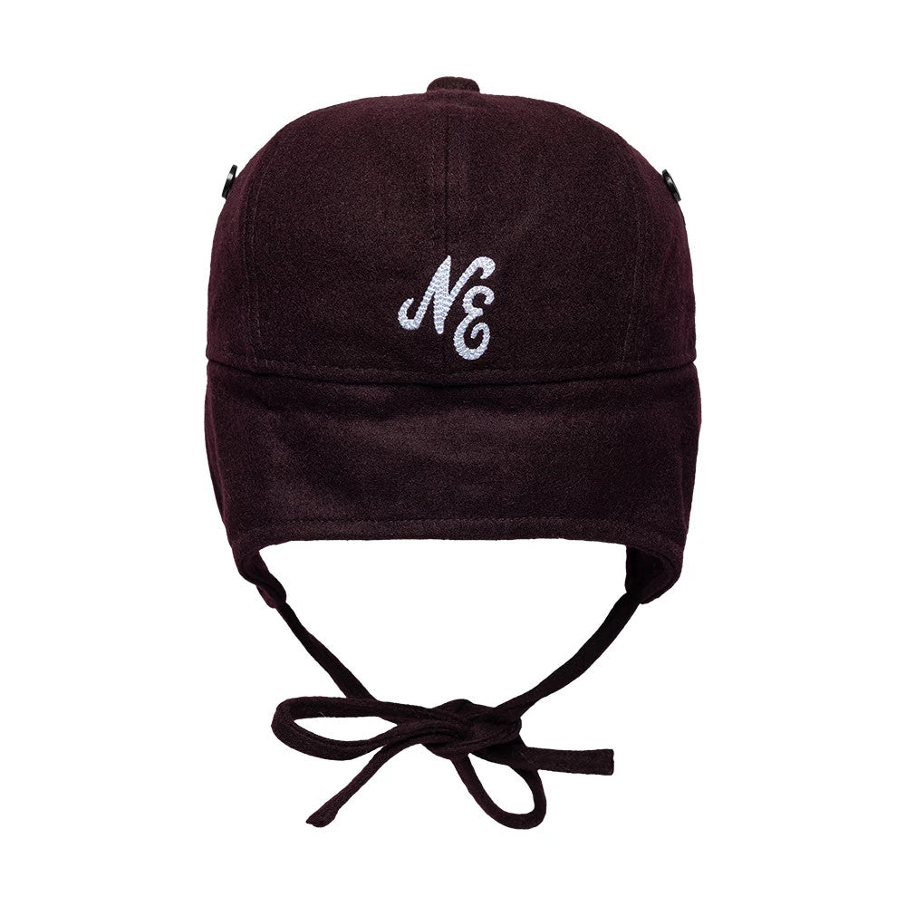 Pictured is this New Era Wool Downflap Driver cap in dark brown. 8