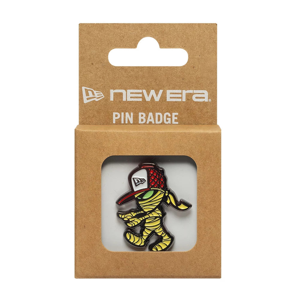 Pictured is this New Era Halloween Mummy Pin Badge in grey. 3