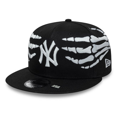 Pictured is this MLB Halloween Glow In The Dark Hands New York Yankees 9FIFTY Snapback cap in black. 1