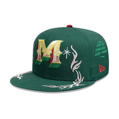 Pictured is this New Era Mexico Rotulos New Era 59FIFTY Fitted cap in green. 4